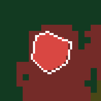 Green: mapped as forest on 31 Dec 2020. Red: tree-cover loss after the cut-off. Amber: loss before the cut-off, which EUDR does not penalise. White outline: the declared plot.